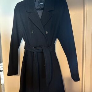 Express Double Breasted Wool Blend Trench Coat